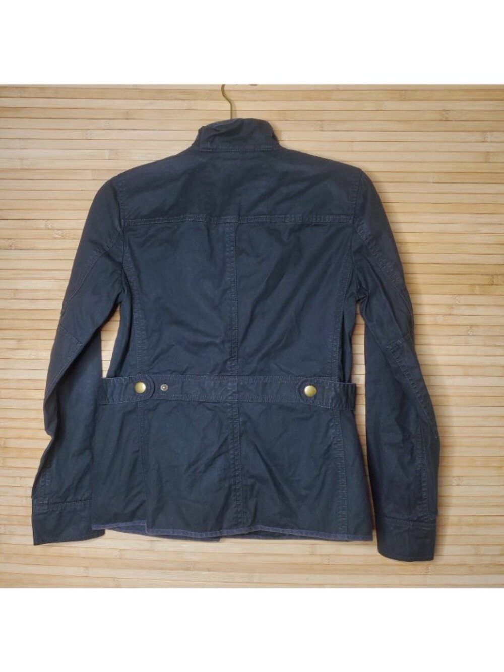 J.Crew Women's Relaxed Boyfriend Field Jacket Waxed Cotton Utility Brown XS - Picture 3 of 5